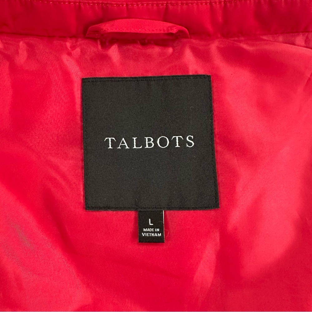 Talbots Red Quilted Puffer Vest with Gold Hardware. Large. - Picture 4 of 7